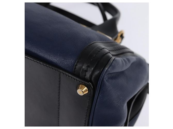 Chloé Sac à main en cuir Chloe Alice 2 en 1 Marine Or Auth BA5952 - vue 10
