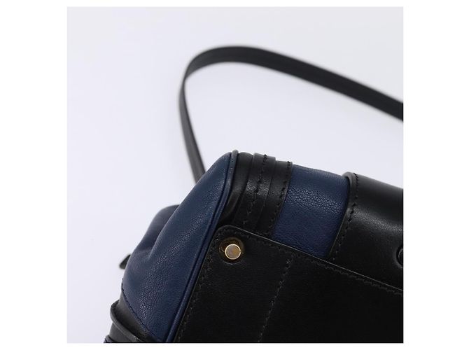 Chloé Sac à main en cuir Chloe Alice 2 en 1 Marine Or Auth BA5952 - vue 15