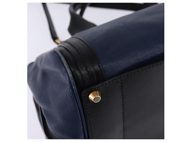 Chloé Sac à main en cuir Chloe Alice 2 en 1 Marine Or Auth BA5952 - vue 17