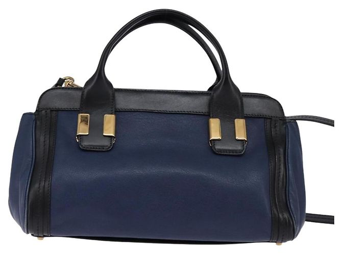 Chloé Sac à main en cuir Chloe Alice 2 en 1 Marine Or Auth BA5952 - vue 2