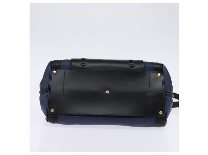 Chloé Sac à main en cuir Chloe Alice 2 en 1 Marine Or Auth BA5952 - vue 5