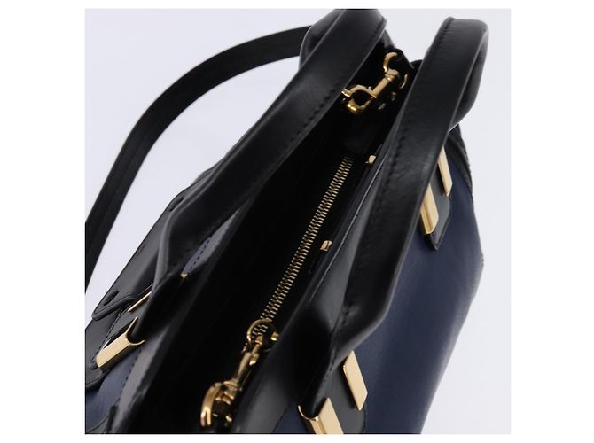 Chloé Sac à main en cuir Chloe Alice 2 en 1 Marine Or Auth BA5952 - vue 6