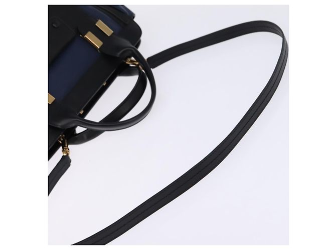 Chloé Sac à main en cuir Chloe Alice 2 en 1 Marine Or Auth BA5952 - vue 8