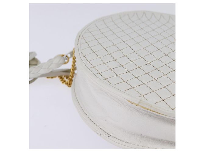 BALLY Borsa a Spalla a Catena in Pelle Bianca e Oro Auth BA5745 Bianco D'oro - vista 14