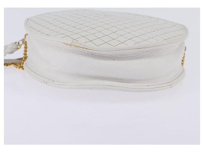 BALLY Borsa a Spalla a Catena in Pelle Bianca e Oro Auth BA5745 Bianco D'oro - vista 5