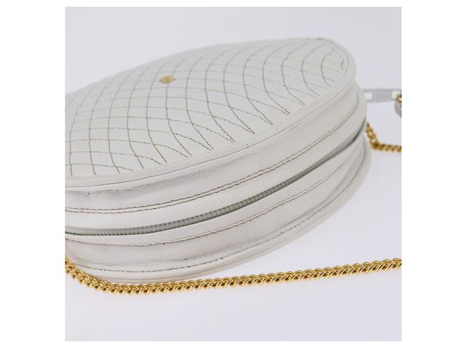 BALLY Borsa a Spalla a Catena in Pelle Bianca e Oro Auth BA5745 Bianco D'oro - vista 6