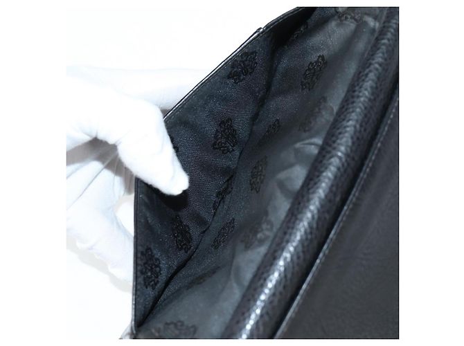 Cartera larga de cuero negro Chrome Hearts Wave Cross Ball Auth 136316M - vista 12