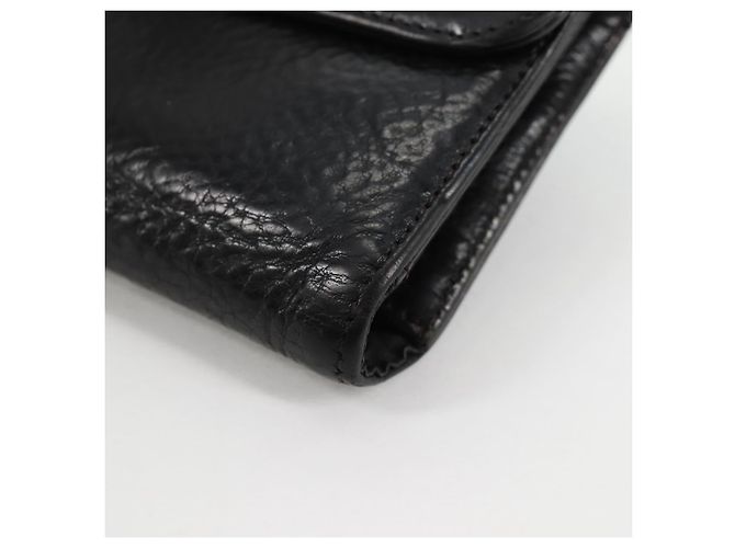 Cartera larga de cuero negro Chrome Hearts Wave Cross Ball Auth 136316M - vista 14