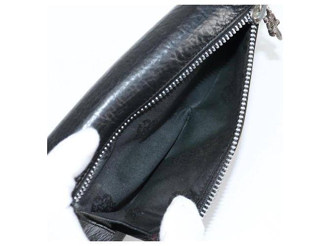Cartera larga de cuero negro Chrome Hearts Wave Cross Ball Auth 136316M - vista 19