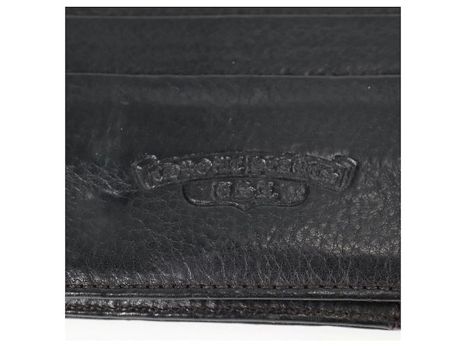 Cartera larga de cuero negro Chrome Hearts Wave Cross Ball Auth 136316M - vista 20