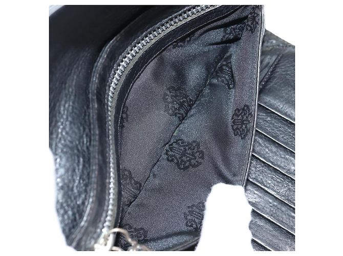 Cartera larga de cuero negro Chrome Hearts Wave Cross Ball Auth 136316M - vista 25