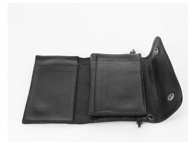 Cartera larga de cuero negro Chrome Hearts Wave Cross Ball Auth 136316M - vista 9