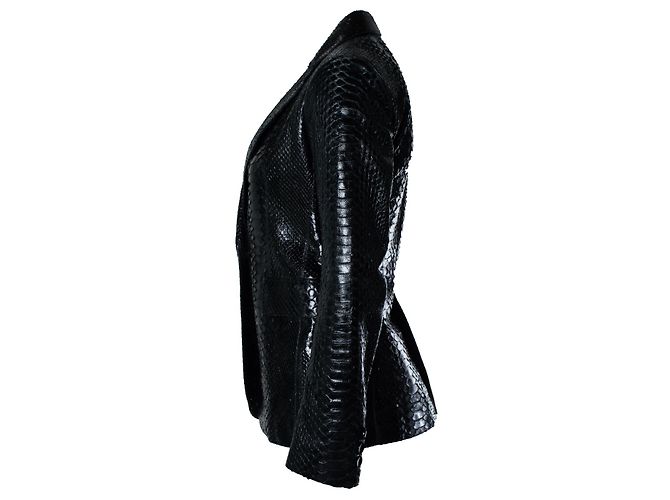 Blazer en python noir Alaïa - vue 3