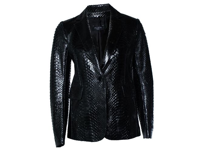 Blazer en python noir Alaïa - vue 4