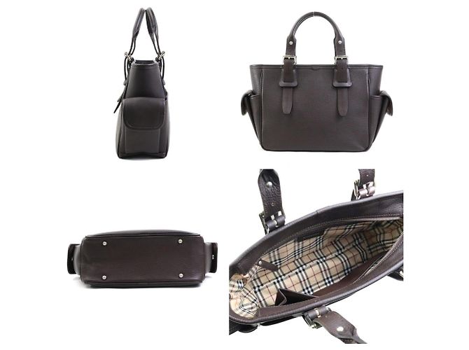 Borsa in pelle marrone Burberry - vista 2