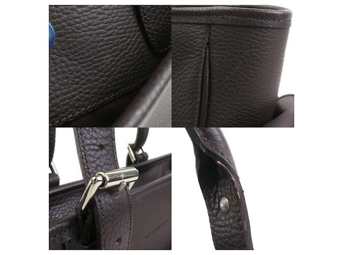 Borsa in pelle marrone Burberry - vista 4