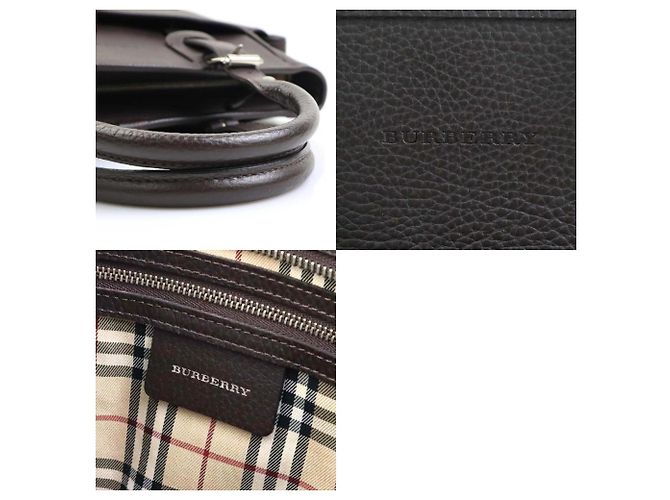 Borsa in pelle marrone Burberry - vista 5