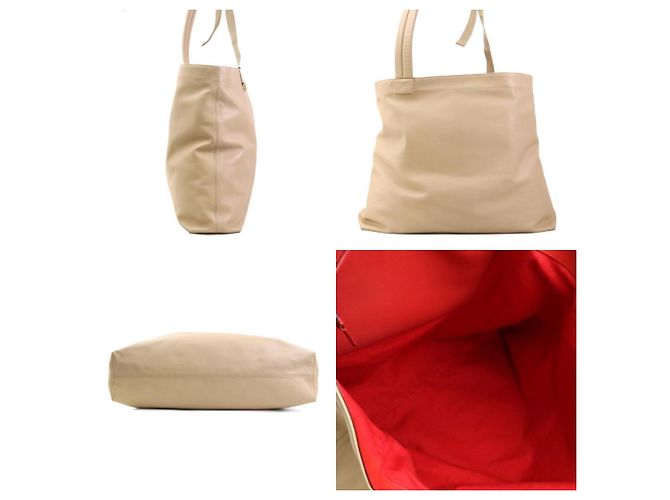 Borsa a spalla in pelle beige Burberry - vista 2