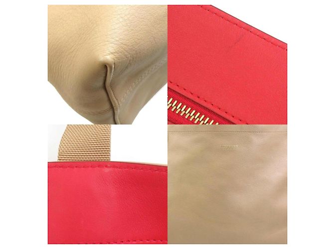 Borsa a spalla in pelle beige Burberry - vista 3