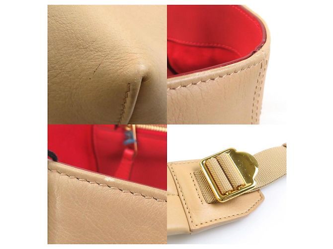 Borsa a spalla in pelle beige Burberry - vista 4