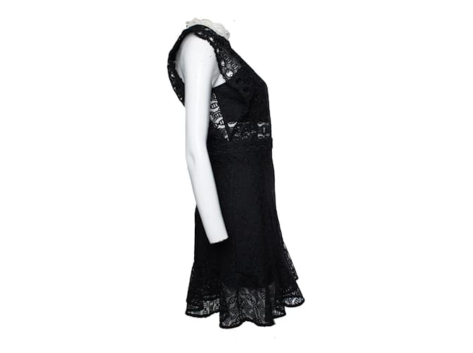 Schwarzes Spitzenkleid Sandro - Ansicht 4