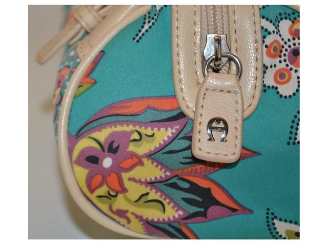 Borsa a mano Aigner in pelle e tela Multicolore - vista 5