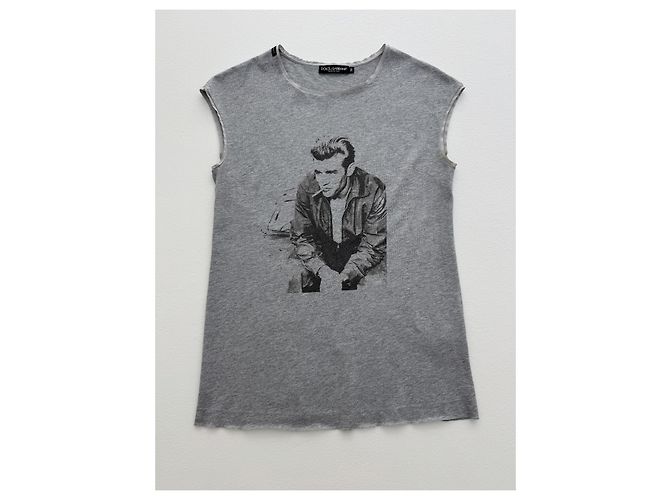 Camiseta gris de algodón Dolce & Gabbana James Dean Edition - vista 3