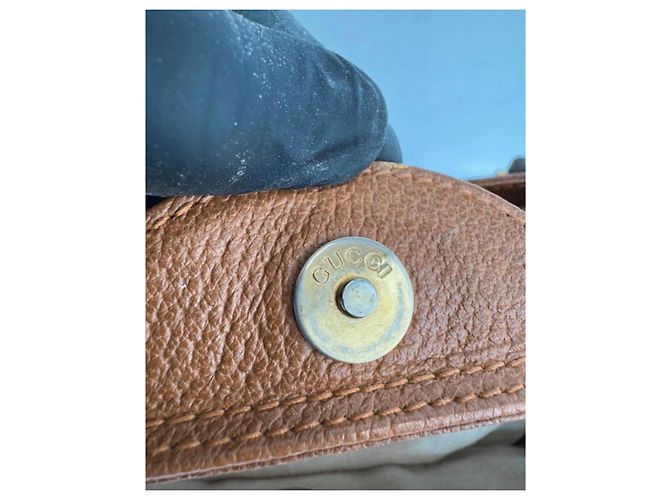 Borsa a mano Gucci Diana in pelle marrone - vista 12