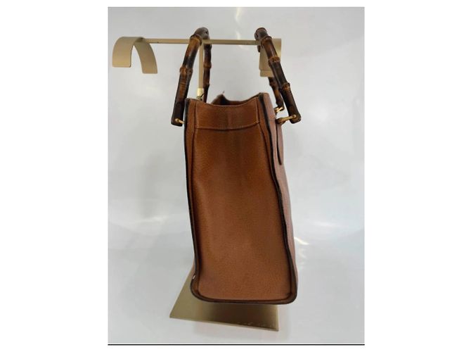 Borsa a mano Gucci Diana in pelle marrone - vista 4