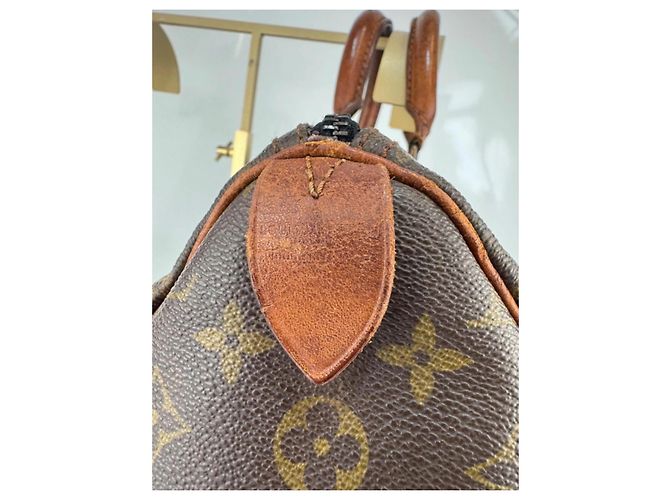 Borsa a mano Louis Vuitton Speedy Monogram in pelle marrone - vista 11