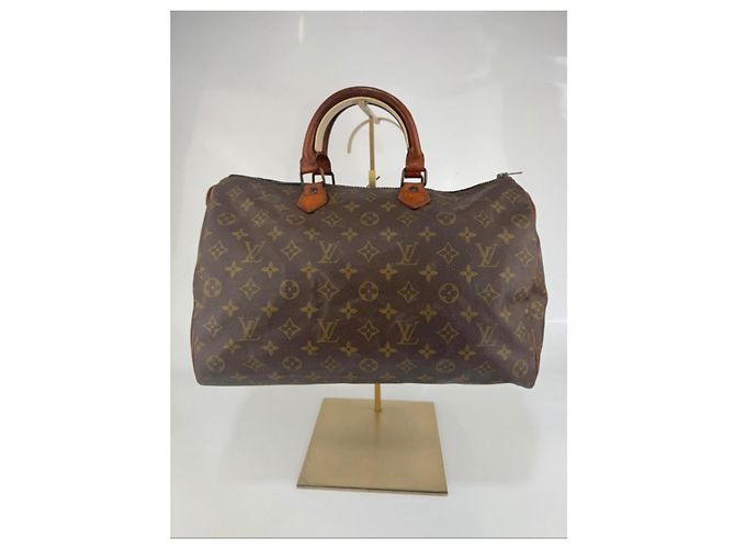 Borsa a mano Louis Vuitton Speedy Monogram in pelle marrone - vista 2
