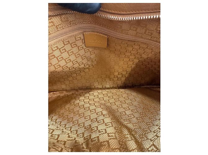 Borsa a spalla in suede arancione Gucci Bamboo, marrone chiaro 263 Rosso - vista 13