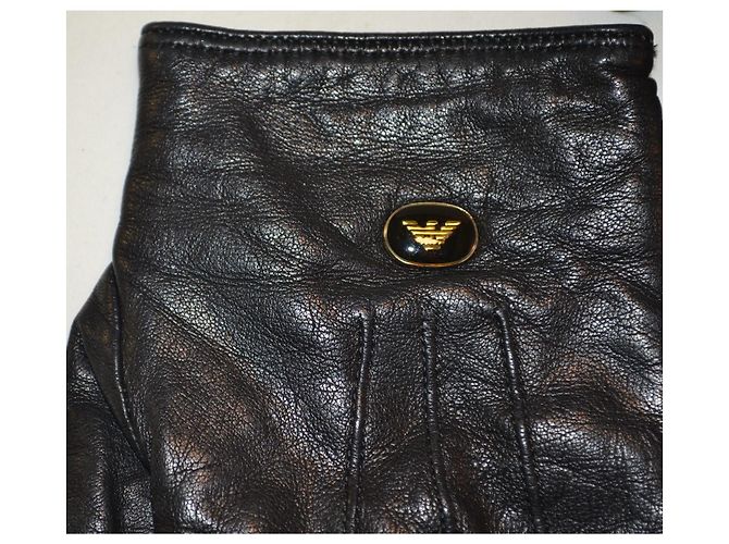 Emporio Armani Lederhandschuhe schwarz - Ansicht 3