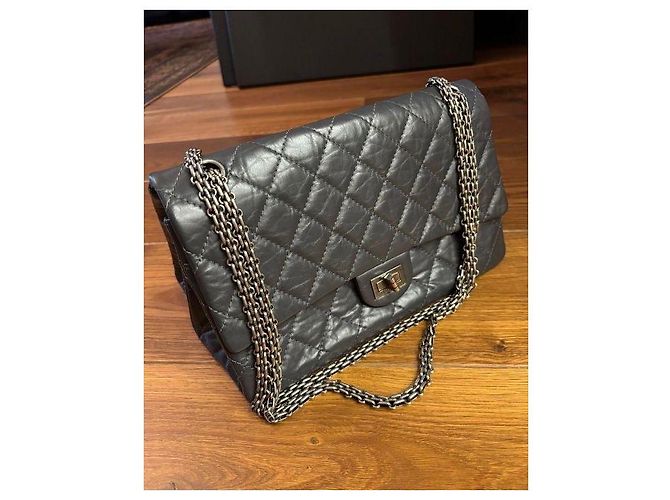 Borsa a mano Chanel 2.55 in pelle grigia Grigio - vista 10