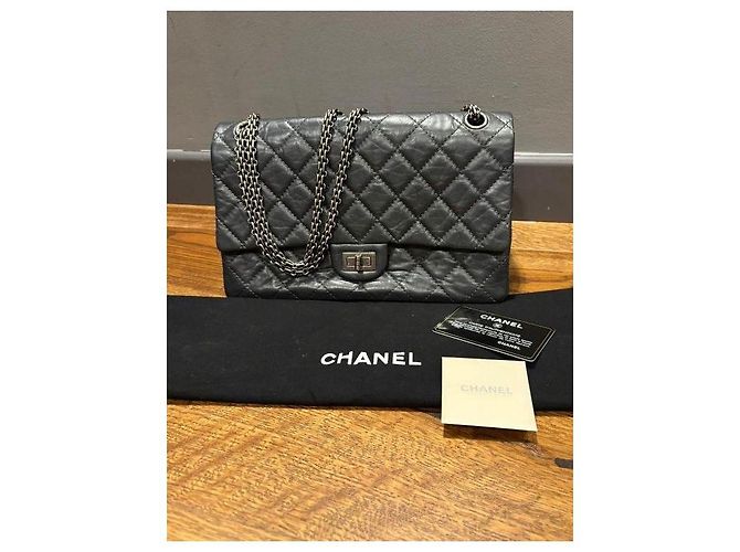 Borsa a mano Chanel 2.55 in pelle grigia Grigio - vista 11
