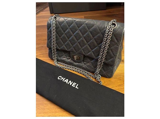 Borsa a mano Chanel 2.55 in pelle grigia Grigio - vista 12