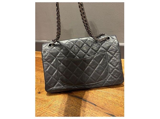 Borsa a mano Chanel 2.55 in pelle grigia Grigio - vista 2