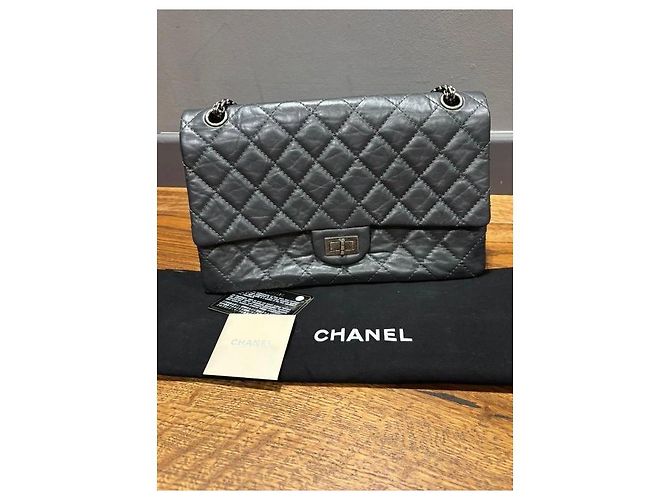 Borsa a mano Chanel 2.55 in pelle grigia Grigio - vista 5