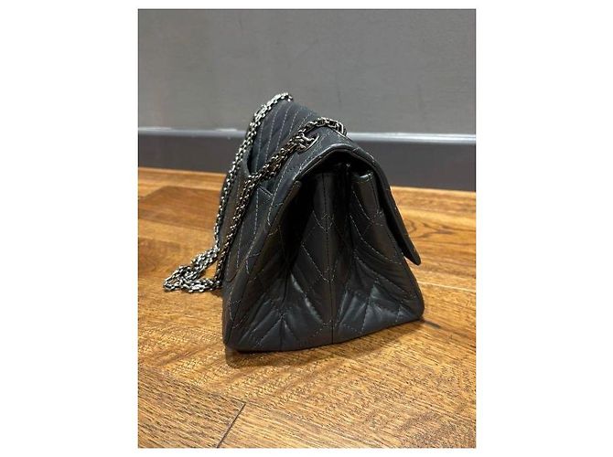 Borsa a mano Chanel 2.55 in pelle grigia Grigio - vista 7
