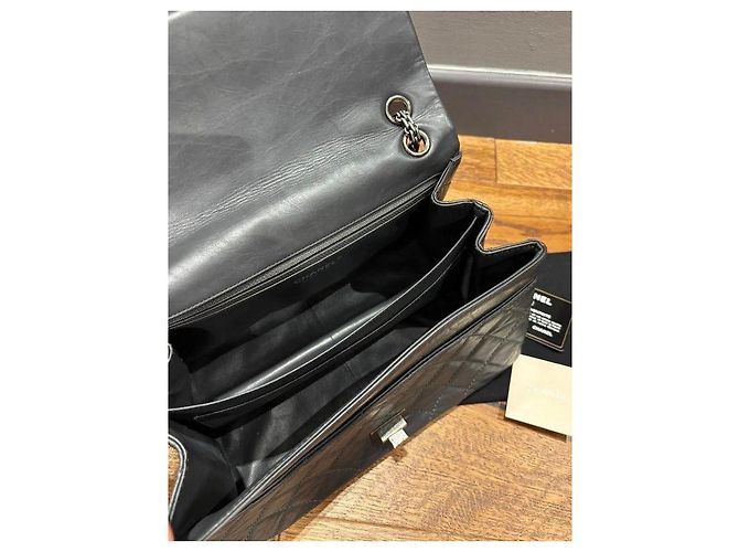 Borsa a mano Chanel 2.55 in pelle grigia Grigio - vista 9