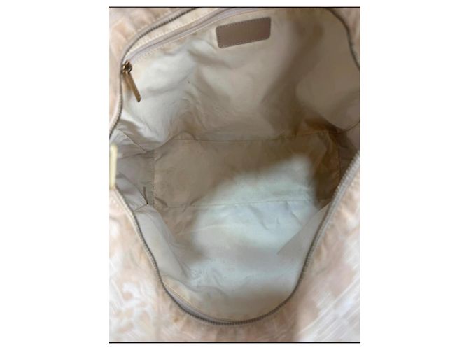 Borsa a spalla Chanel in tela e pelle 258 Beige - vista 12