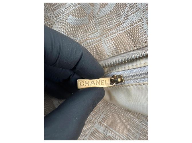 Borsa a spalla Chanel in tela e pelle 258 Beige - vista 14