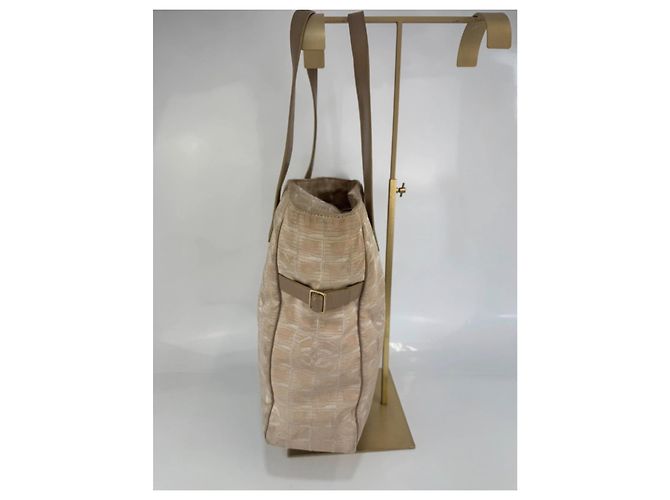 Borsa a spalla Chanel in tela e pelle 258 Beige - vista 6