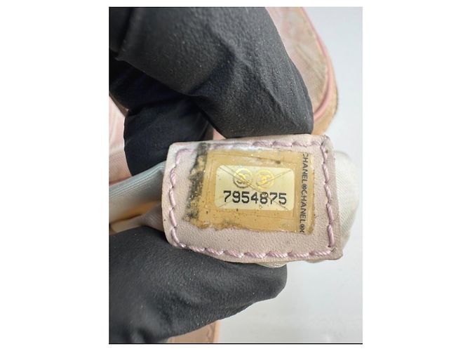 Bolsa de ombro Chanel em lona e couro Rosa 253 - vista 14