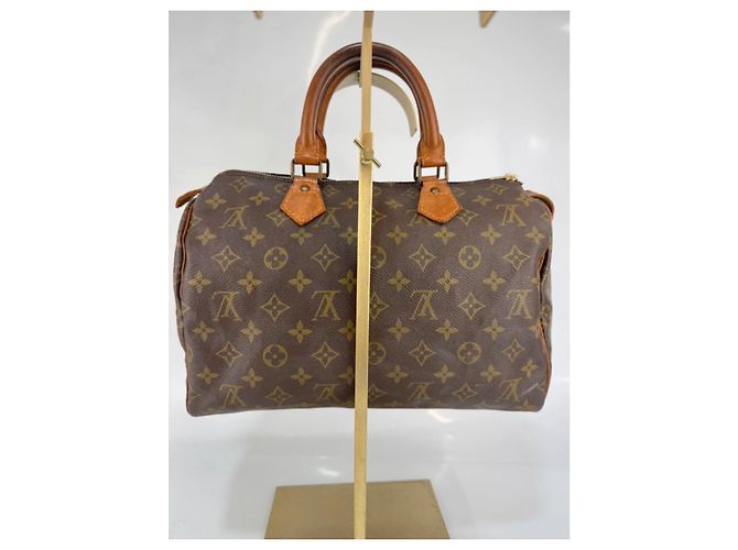 Autre Marque Borsa in pelle Louis Vuitton Speedy marrone 252 - vista 4