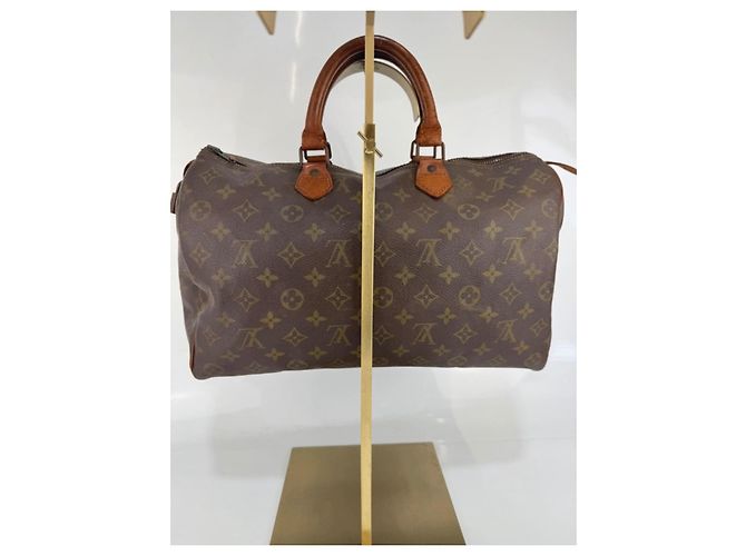 Borsa Louis Vuitton Speedy Monogram marrone in pelle marrone 249 - vista 2
