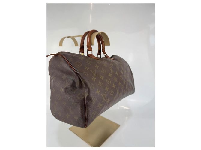 Borsa Louis Vuitton Speedy Monogram marrone in pelle marrone 249 - vista 3