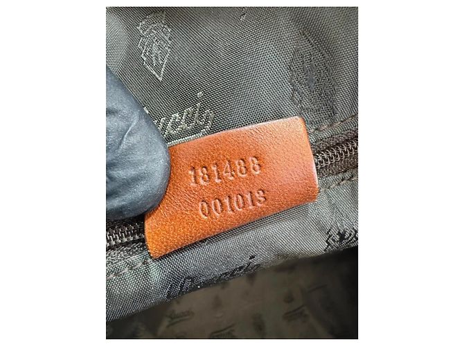 Borsa a spalla Gucci in tela e pelle marrone 261 - vista 12