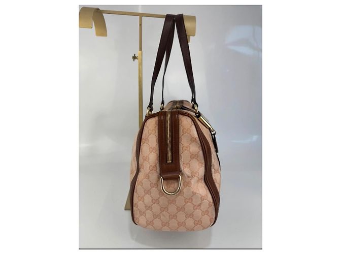 Borsa a spalla Gucci in tela e pelle marrone 261 - vista 4