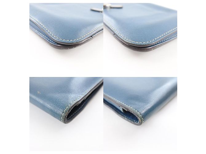 Cartera combinada Dogon Duo de cuero Hermès Azul - vista 6